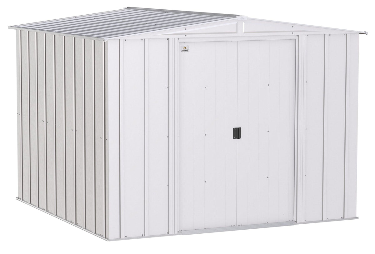 Classic Galvanized Steel Storage Shed, Flute Grey, 8-ft x 8-ft