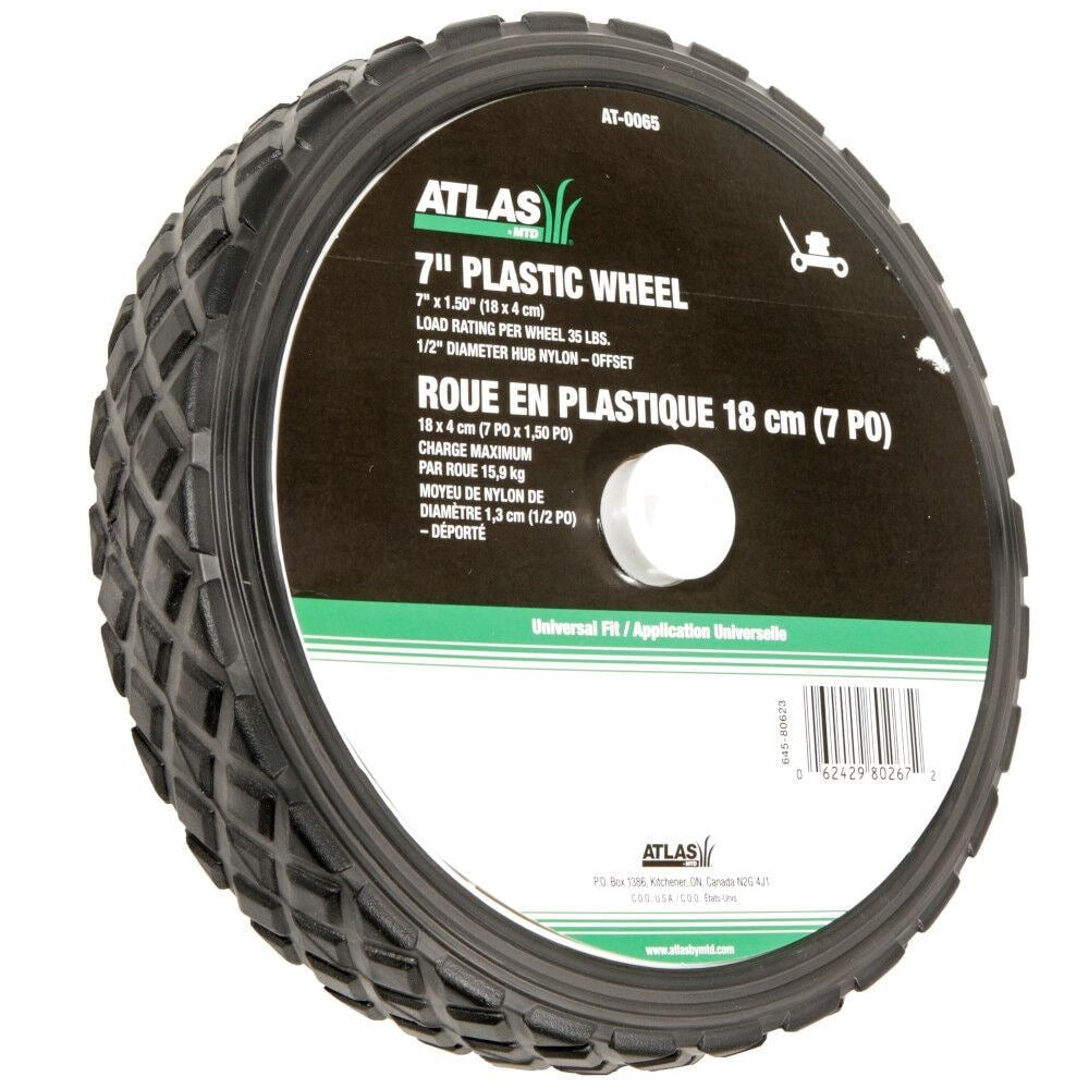 Lawn Mower Replacement Wheel, Wide Tread 7-in x 1.5-in