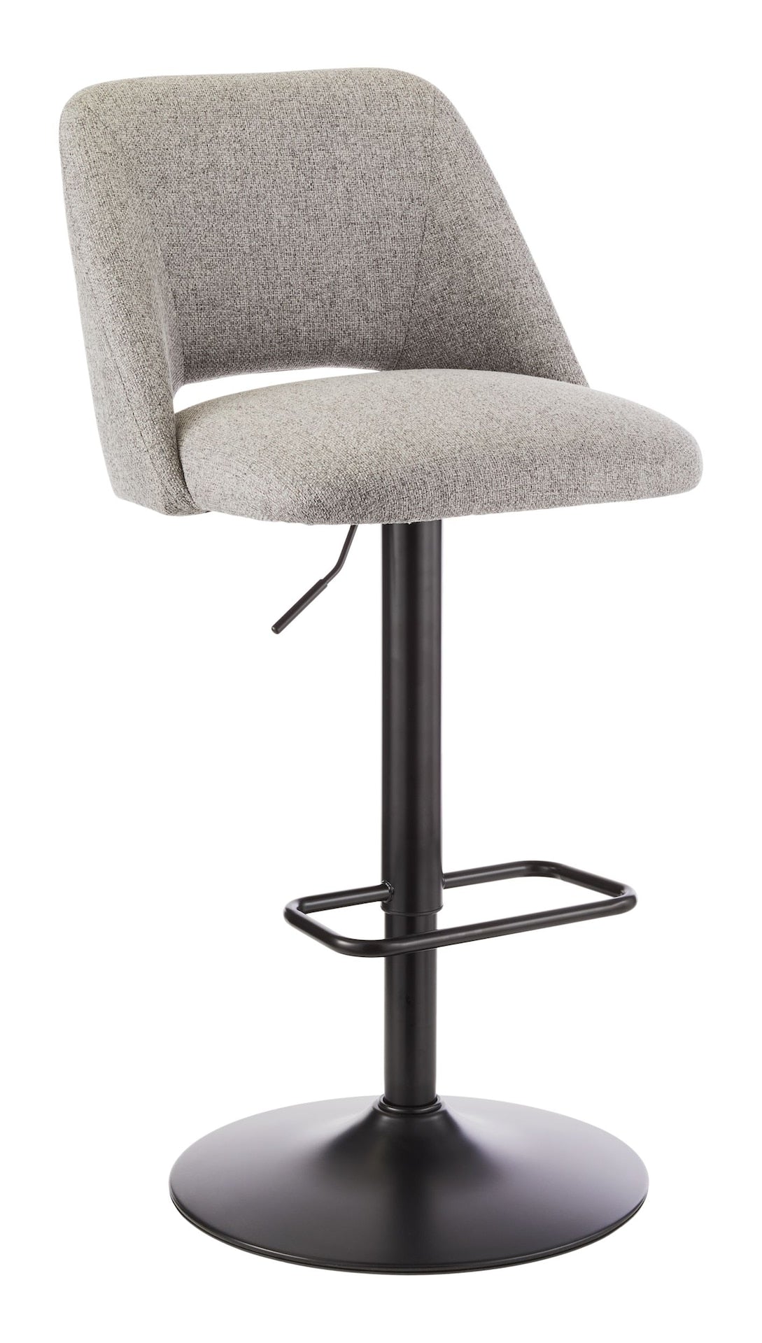 Inaya Adjustable Height Gas Lift Swivel Bar Stool, Grey