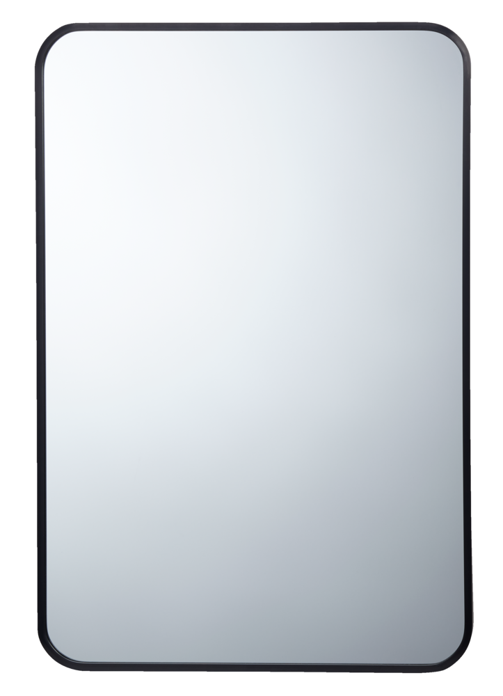 Truro Metal Rectangular Wall Mirror, Black, 20 x 30-in