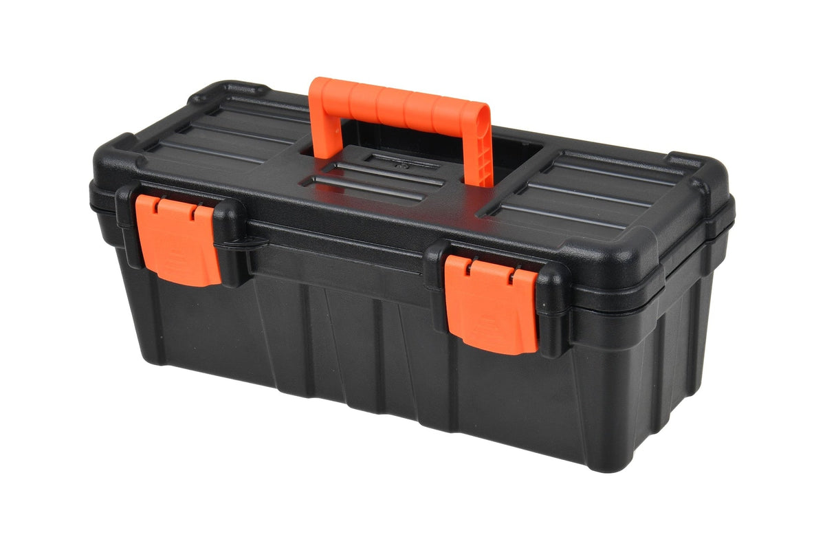 2.0 Sturdy Toolbox with Carry Tray, Black, 13-in