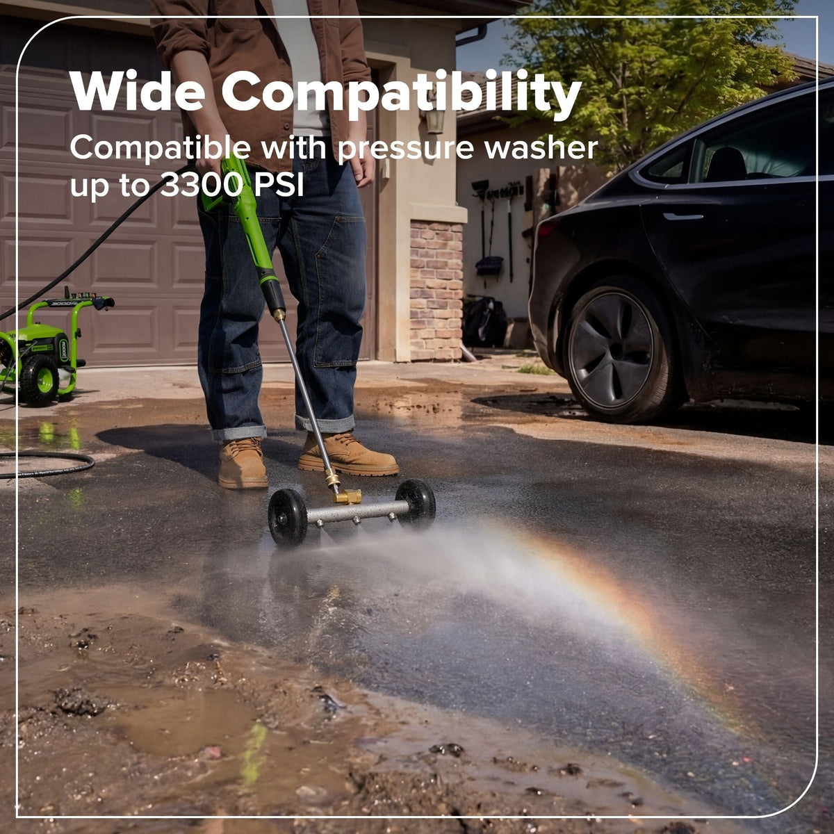 2-in-1 Water Broom & Undercarriage Cleaner, Pressure Washer Attachment