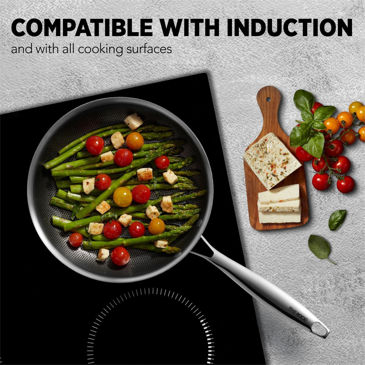 The Rock Hybrid Clad Ceramic Cookset, 7-pc