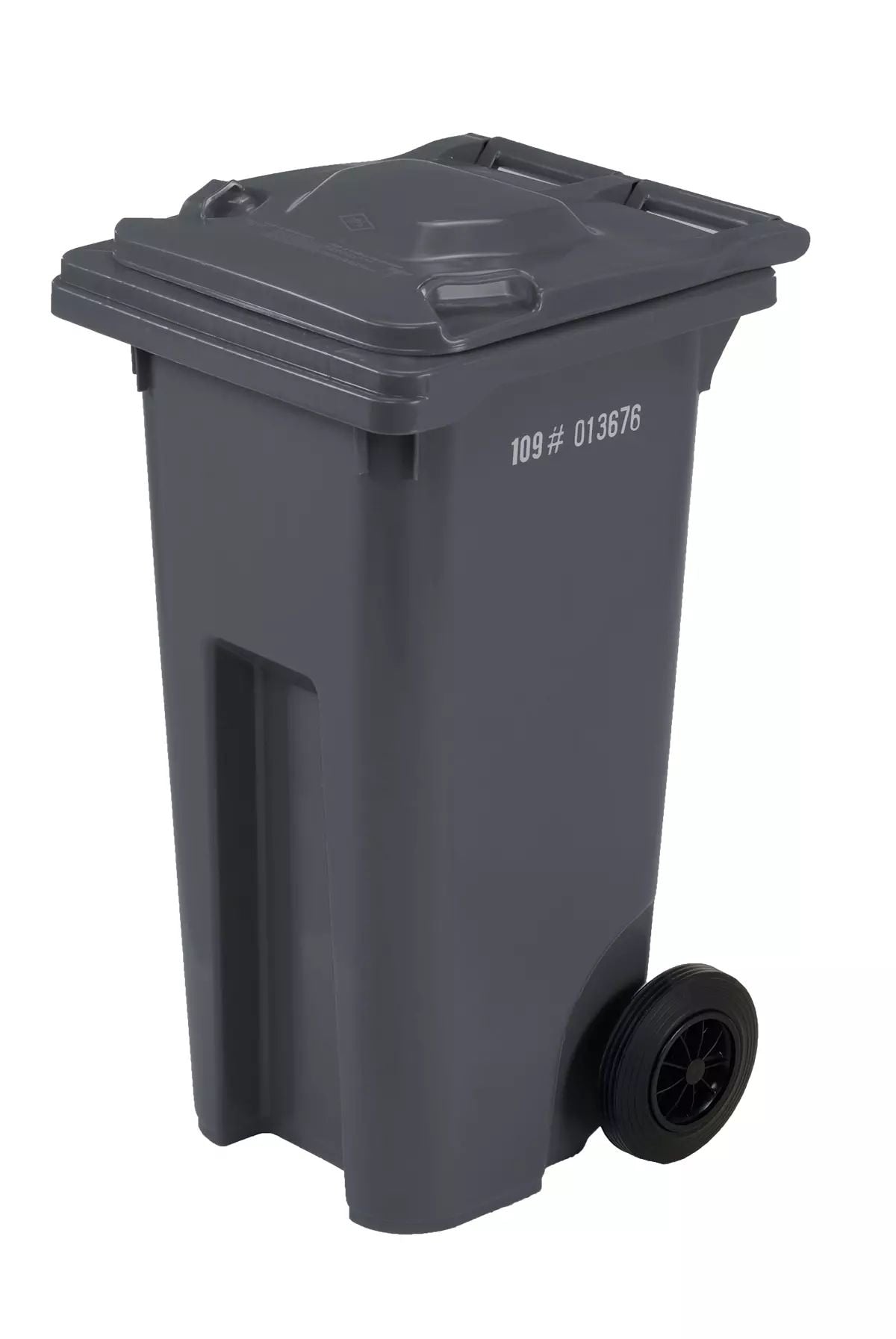 Mastercart Plastic Rectangular Wheeled Garbage Can, Black, 120-L