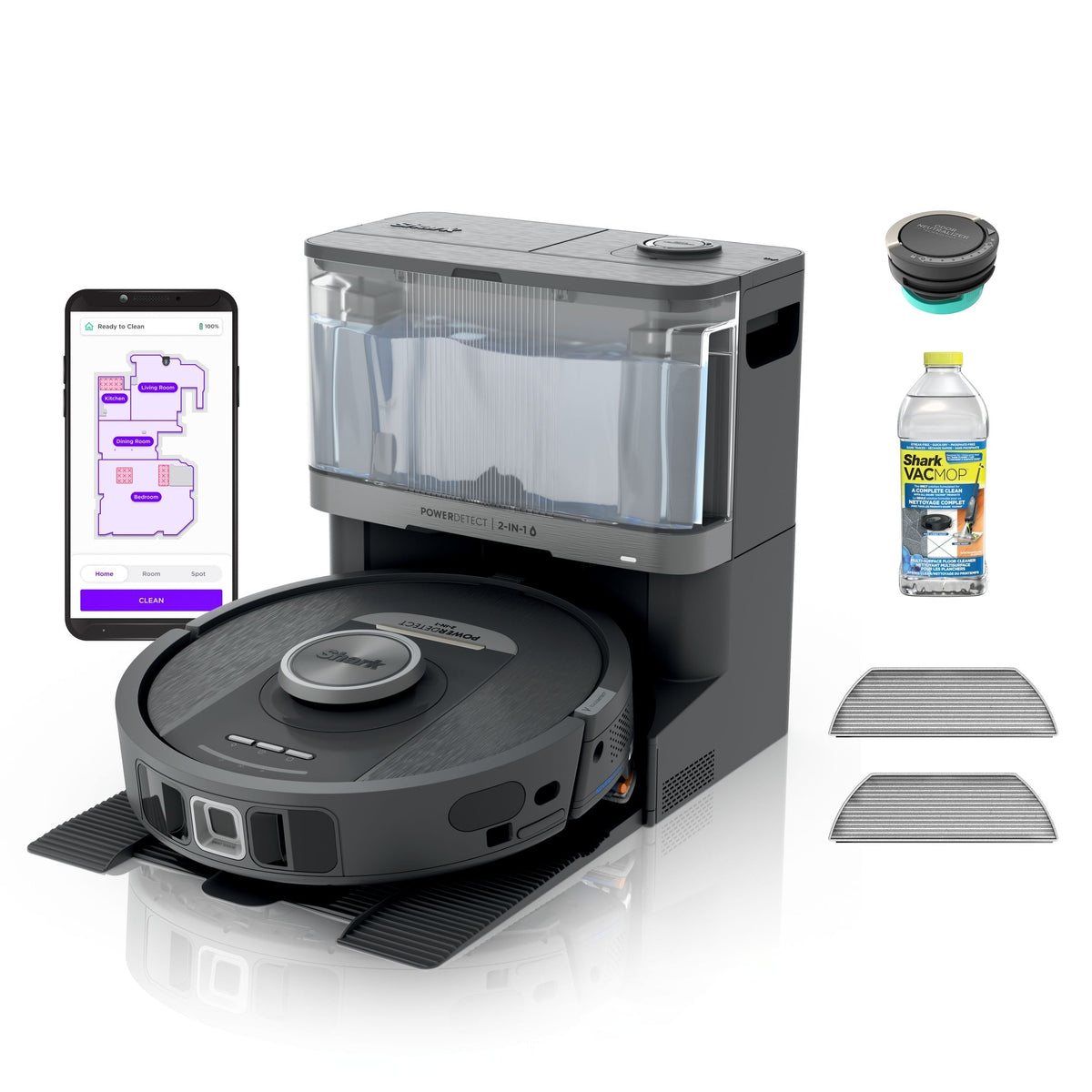 PowerDetect 2-in-1 Robot Vacuum and Mop with NeverTouch Base, Self-Empty, Pet-Friendly, Advanced Edge Cleaning