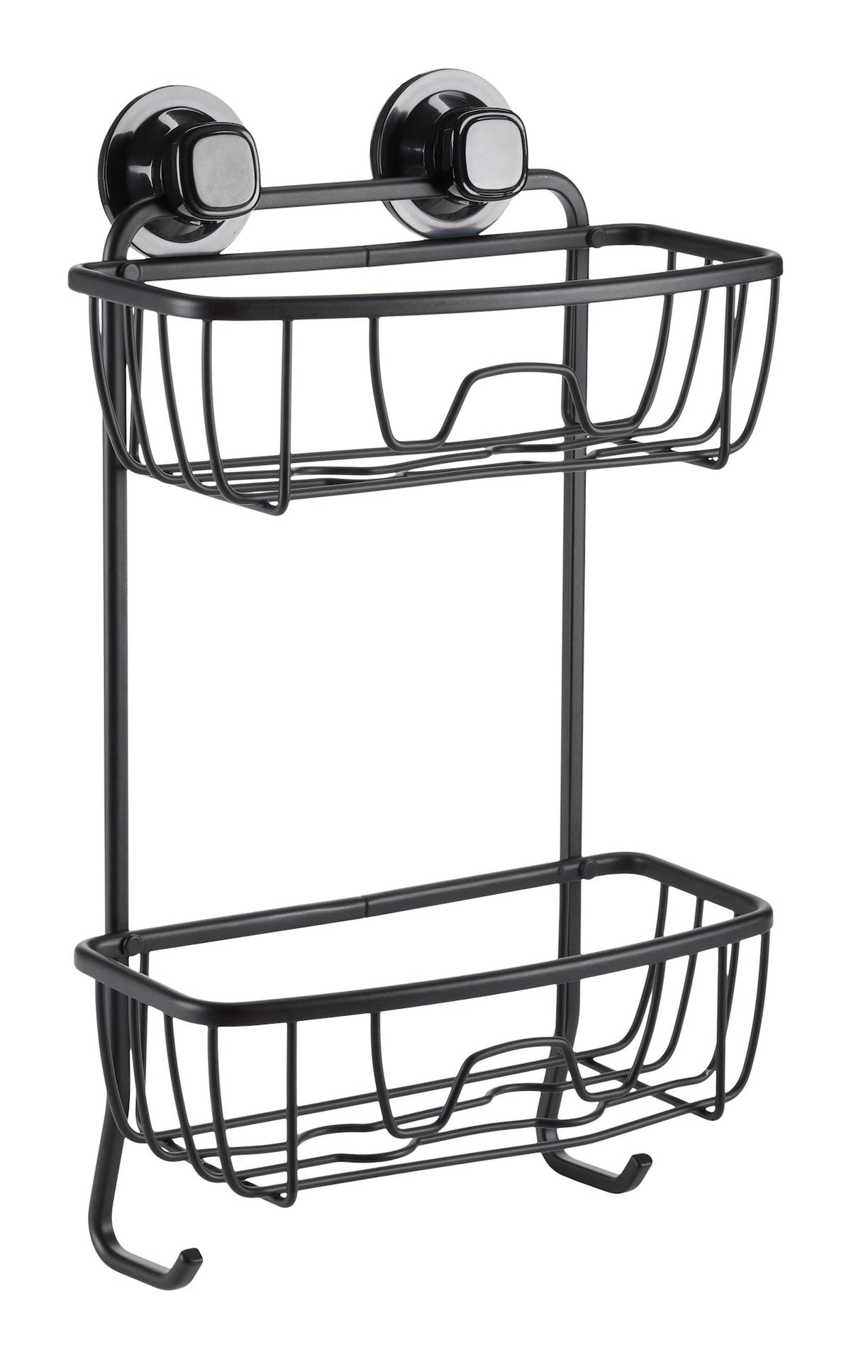 2-Tier Rustproof Aluminum Suction Basket, Assorted Mounting