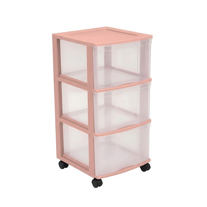 3-Drawer Storage Tower, Pink