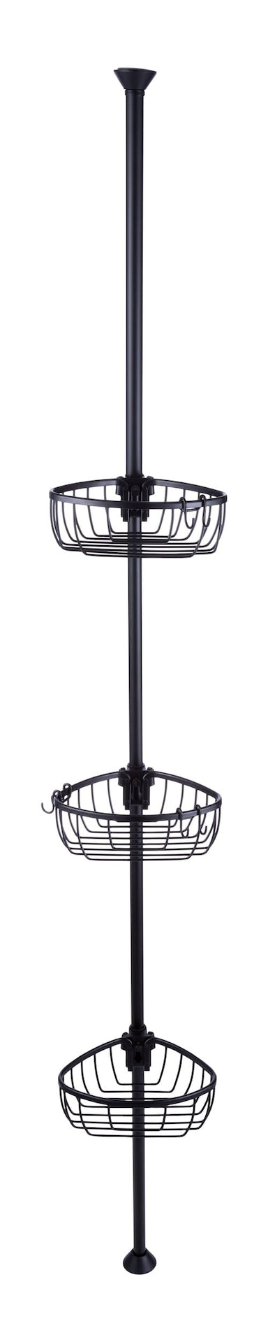 Adjustable 3-Basket Rust-Proof Aluminum Shower Pole Caddy, Various Colours