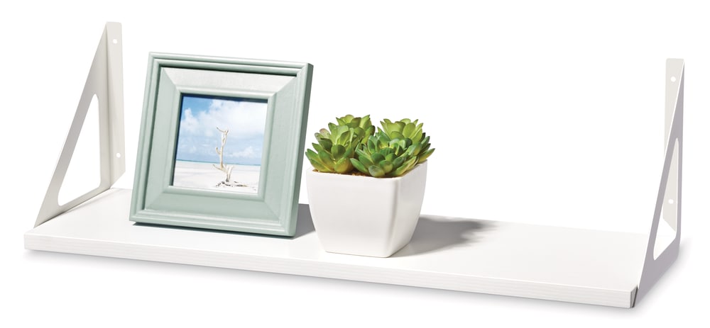 Align Floating Dual Bracket Shelf Kit, White, 8 x 24-in