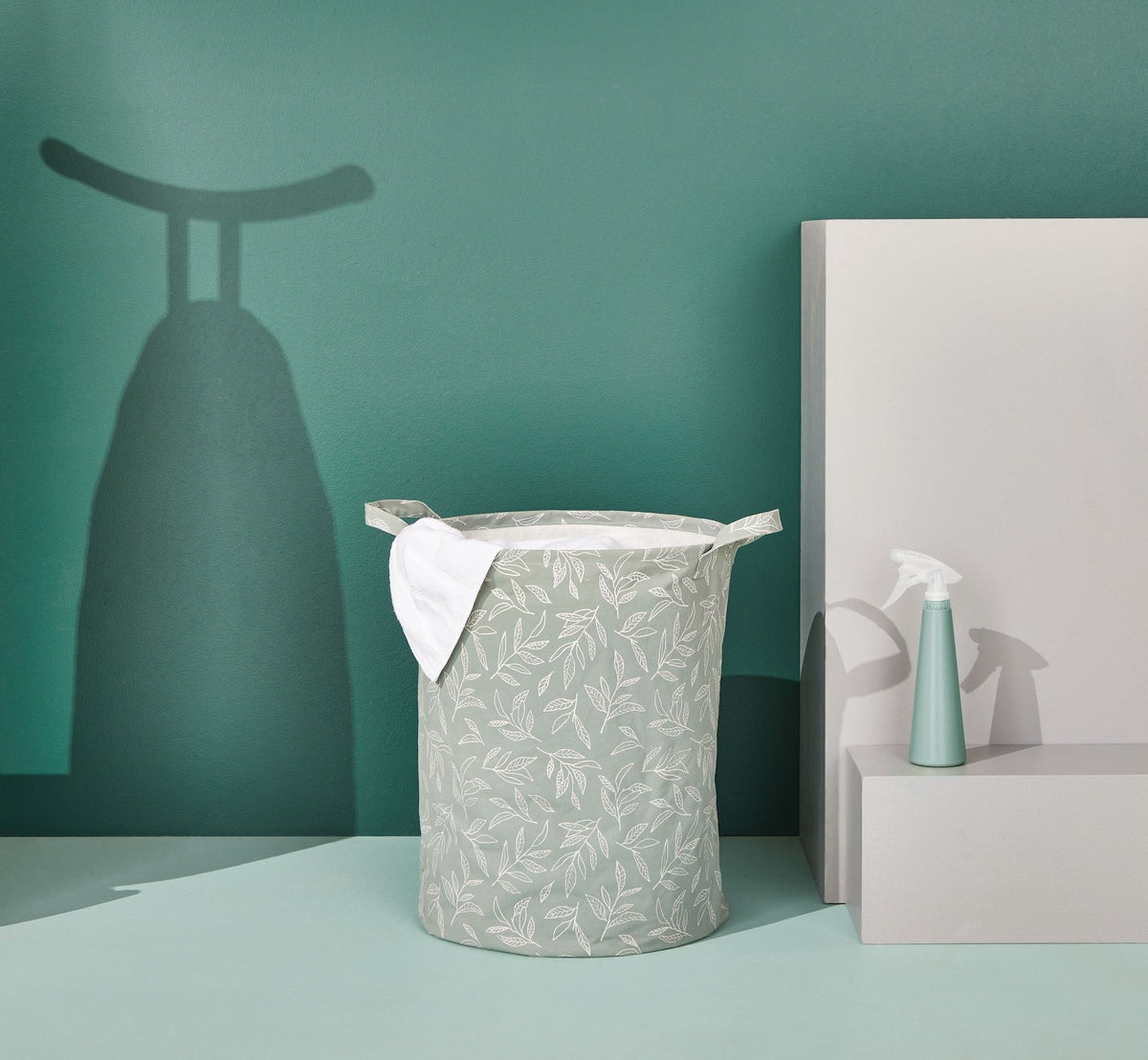 Prima Round Collapsible Laundry Hamper, 80-L, Botanical