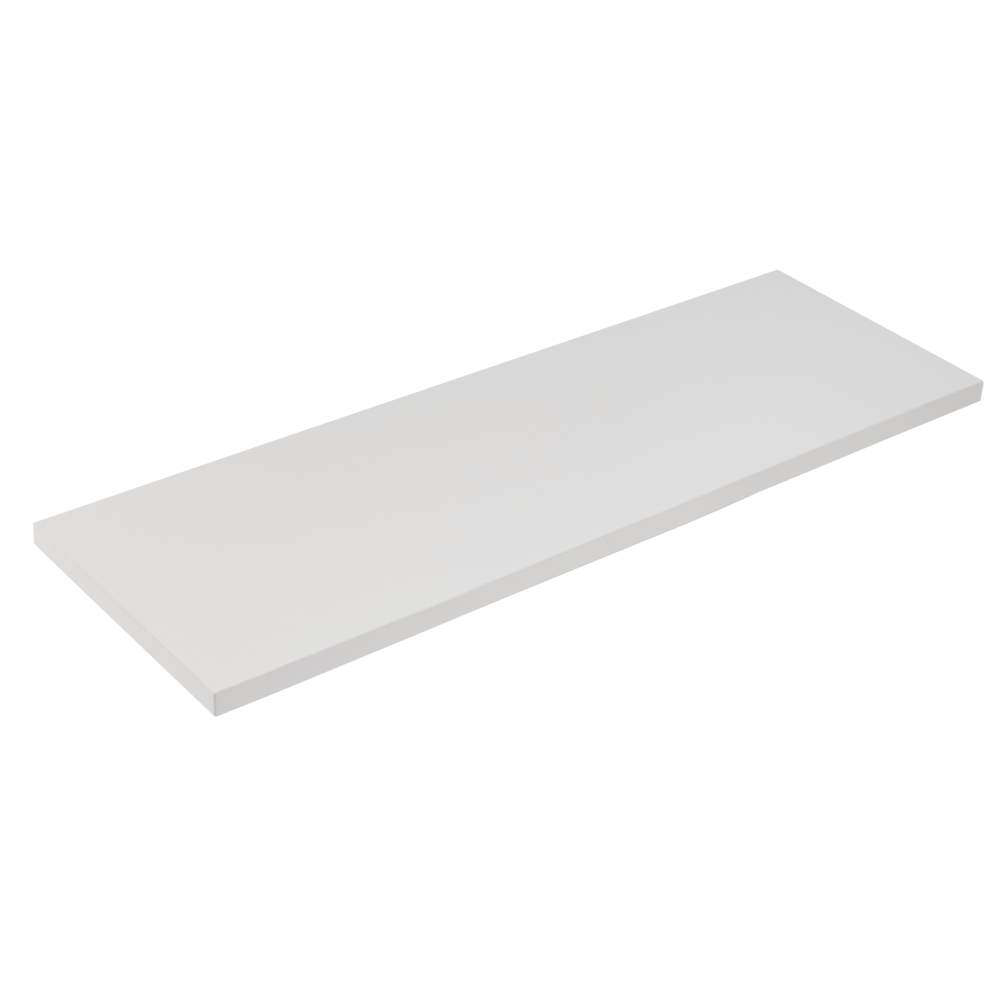 Wooden Floating Wall Shelf Board, White, 12 x 24-in