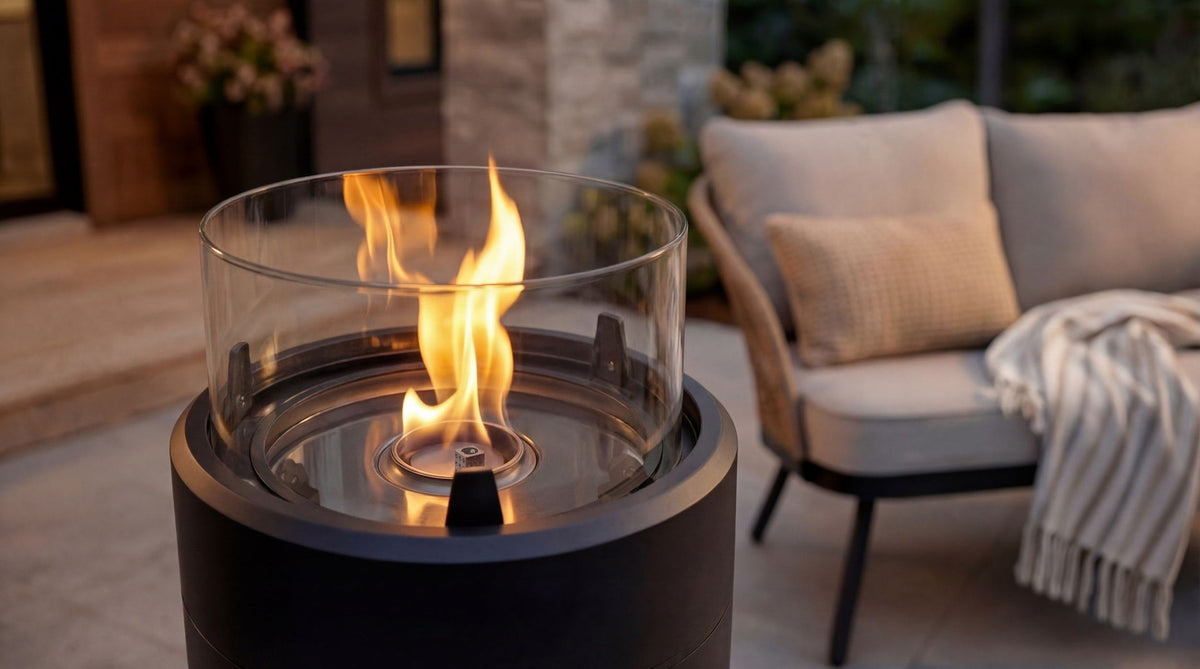 LP Gas Fire Column with LED Glow Ring