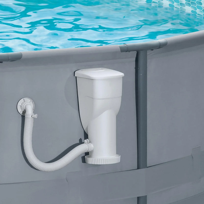 Gallons Per Hour 2 in 1 Filter Pump and Skimmer System with Clamps and 1.5 Inch Hose Fitting for Above Ground Swimming Pools W2856