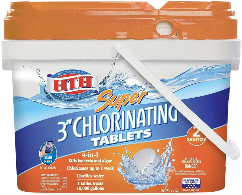 42034 Super 3-inch Chlorinating Tablets for Swimming Pools, 25 lbs O9879