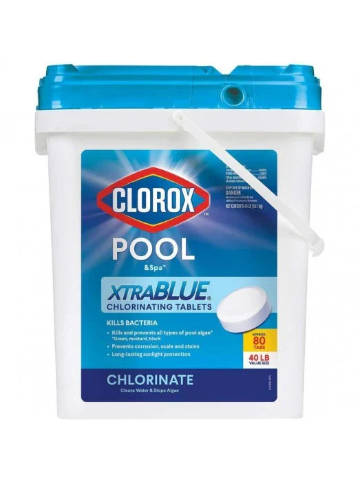 Xtra Blue 40 Pound 80 Tab Pool and Spa 3 Inch Long Lasting Chlorinating Tablets D0745