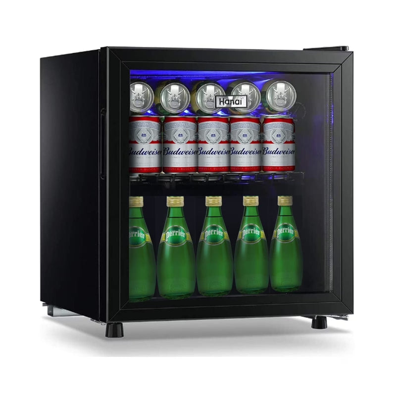 62-Can Beverage Cooler and Refrigerator, Small Mini Fridge for Home, Office or Bar with Glass Door and Adjustable Removable Shelves Perfect for... G1779