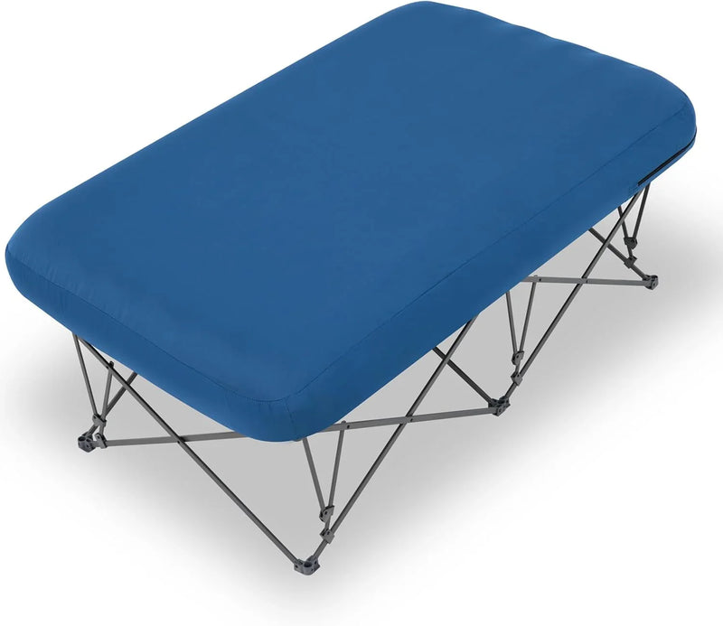 Foldable camping bed, equipped with an inflatable mattress and a portable bag, suitable for outdoor trips, camping, and beach vacations (excluding the inflatable pump) U9287