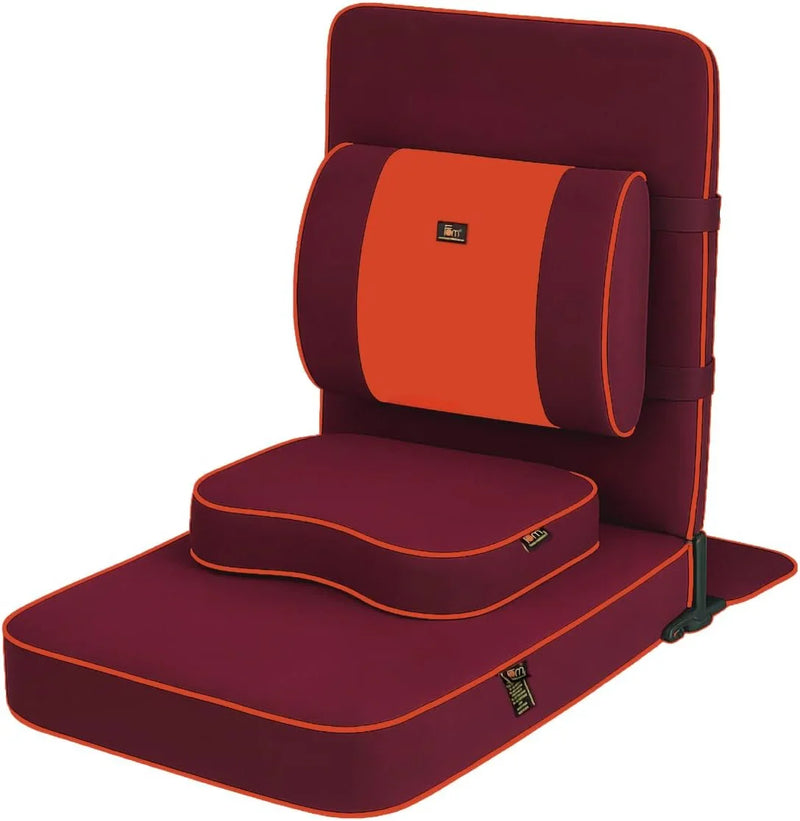 Ground chair, with backrest support | Adult yoga chair | Portable folding chair | Yoga chair with cushion and meditation pad | Black | 24x22 inches K9069