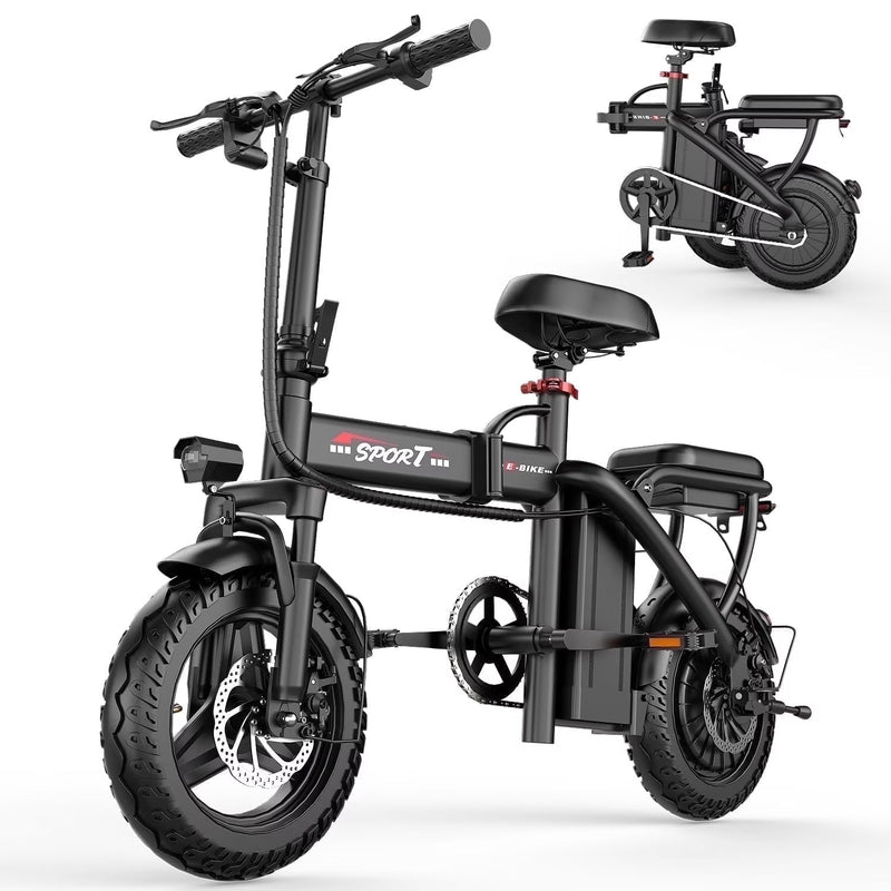 14 in Electric Bike with Dual Front Suspension 500W Folding Ebike, Up to 25Miles 20MPH, 48V Removable Lithium-Battery, 14 in Foldable Commuting... R5468