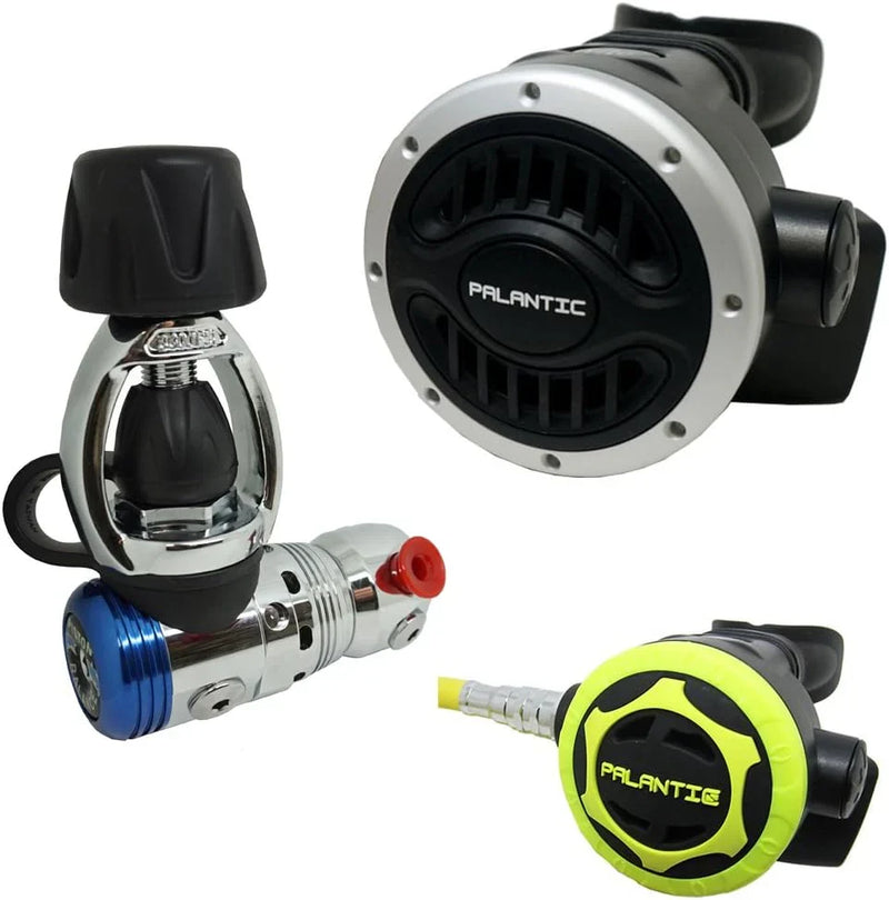 Yoke Regulator & Octopus Combo for Scuba Diving | High-Performance Over-Balanced Regulator, Silicone Mouthpiece, 27" Hose, Large Purge Button, 36" Yellow Octopus Hose N5079