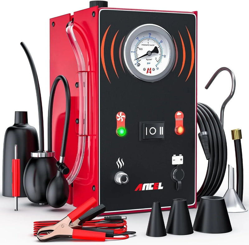 Smoke machine - The car model comes with an internal air pump, evaporative smoke machine leakage tester (with pressure gauge and flow meter), odorless car smoke machine leakage detector, and vacuum-type smoke tester for cars. S5212