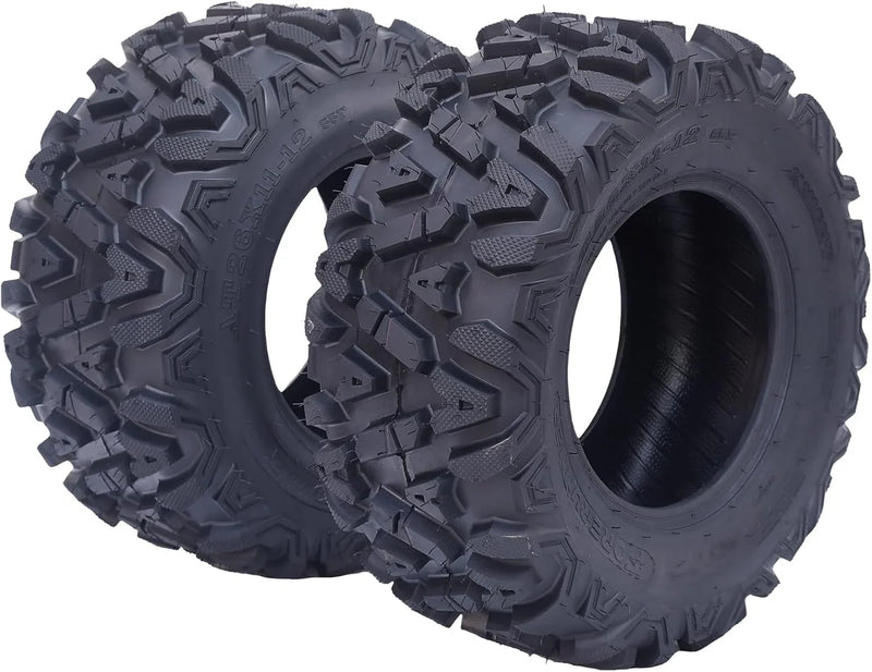 26x12x12 Atv Tires, Set of 2 Atv Tires 26x12-12 6PR, All Terrain Atv/Utv Off-Road Tires, Black V6391
