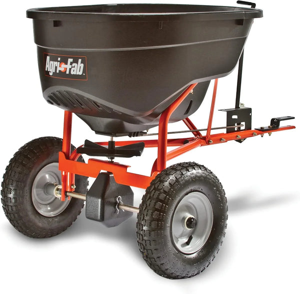 Tow-Behind Lawn & Garden Broadcast Spreader for Seed,Fertilizer,Salt,Ice Melt; Easy to use Flow Control from Seat of Riding Lawn Mower V1823