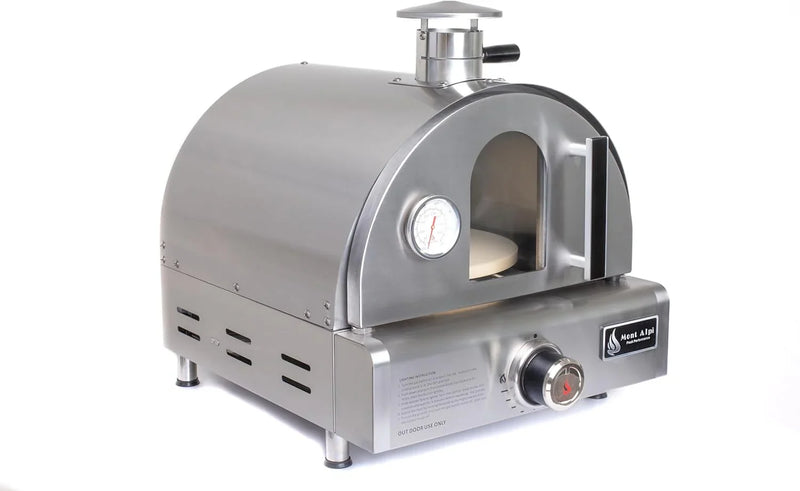 MAPZ-SS 12000 BTU Multi-Fuel Countertop Table Top Stainless Steel Portable Outdoor Cooking Kitchen Backyard Propane Gas Pizza Making Baking Oven Roasting Grill - Pizza Stone Included Z2434