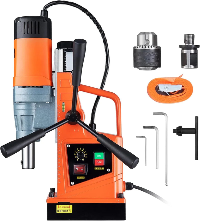 Mag Drill Press, 1550W 2" Boring Diameter, 2922lbf Power Magnetic Drill, 500 PRM, 10-Speed, Electric Drilling Machine for Metal Surface, Industrial and Home Improvement G1403