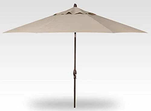 Luxurious automatic tilting octagonal market umbrella, 9 feet long - outdoor terrace, veranda, pool, backyard standalone umbrella - ultra-high strength, equipped with bronze frame and Obrazia 2 fabric (khaki color) F6075