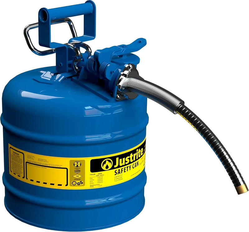 5-Gallon Type II Red Safety Gas Can – OSHA-Approved Steel Fuel Container with Flame Arrester, Self-Closing Lid & 1" Flexible Spout (7250130) C2080
