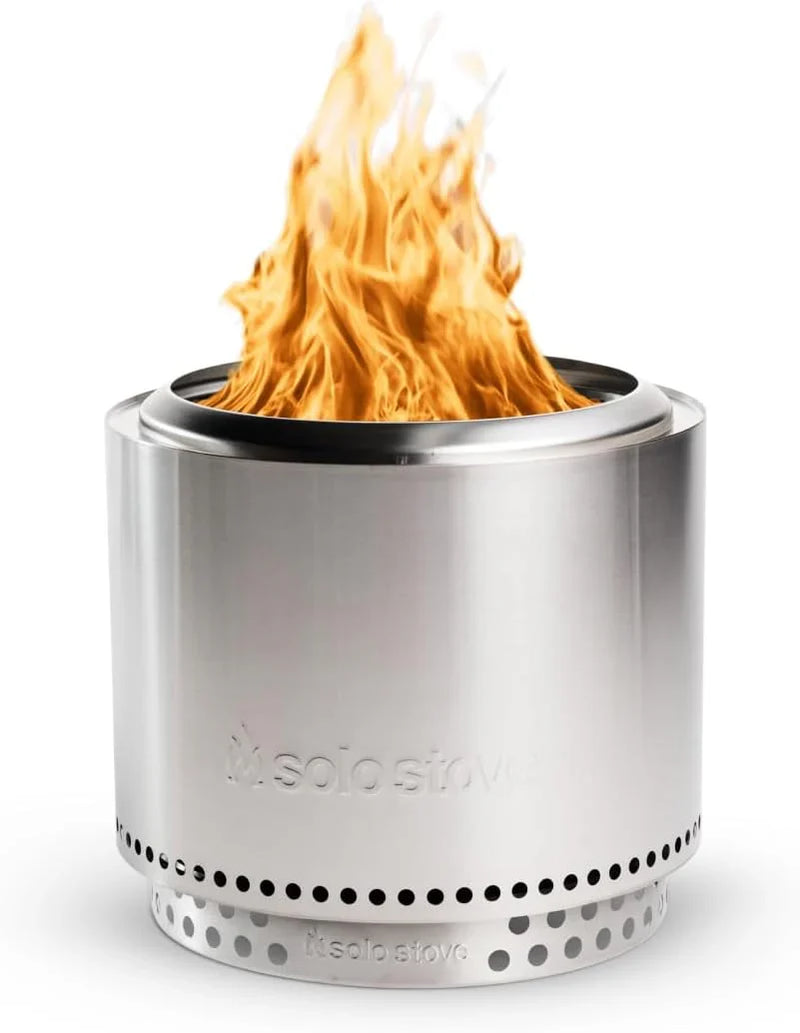 The "Stove Fire Pit" 2.0 with a bracket, 19.5-inch non-flaming pit, detachable ash tray - Portable outdoor fire pit - Stainless steel wood-burning fireplace, suitable for 4 - 6 people, weighs 21.75 pounds, ashes L8450