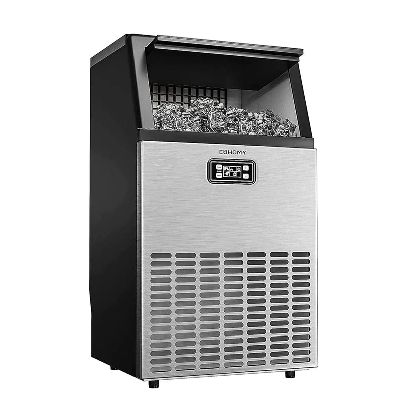 EUHOMY Commercial Ice Maker Machine, 100lbs/24H Stainless Steel Under Counter K8605