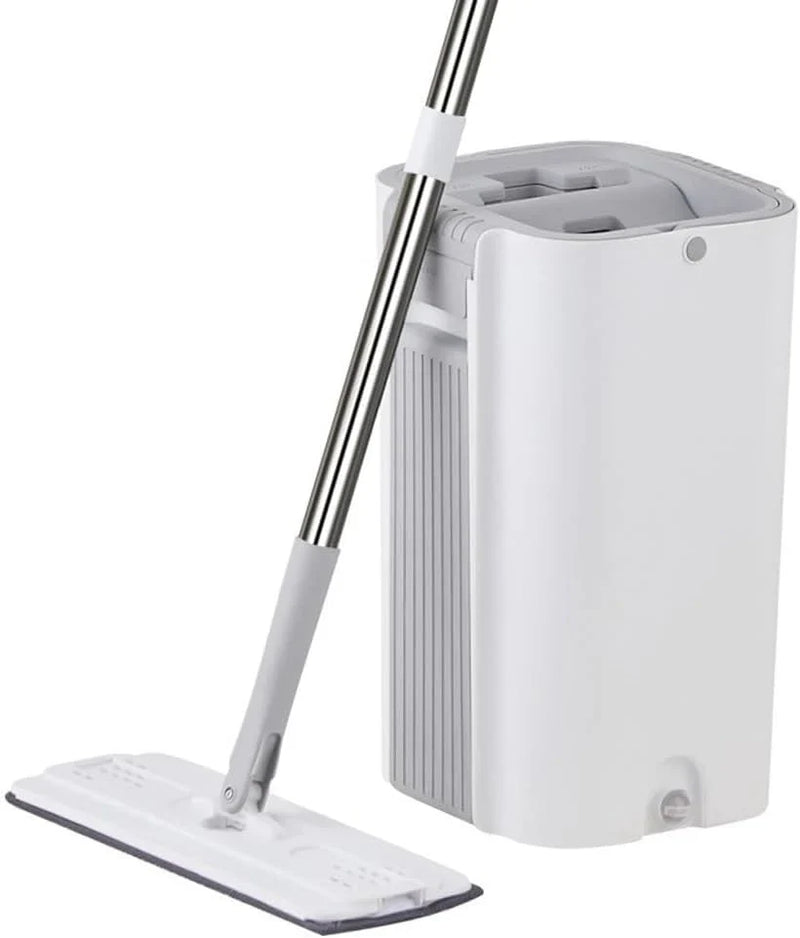 A handless flat mop set, suitable for household cleaning, with a mop bucket that can be used for both dry and wet cleaning. K7307