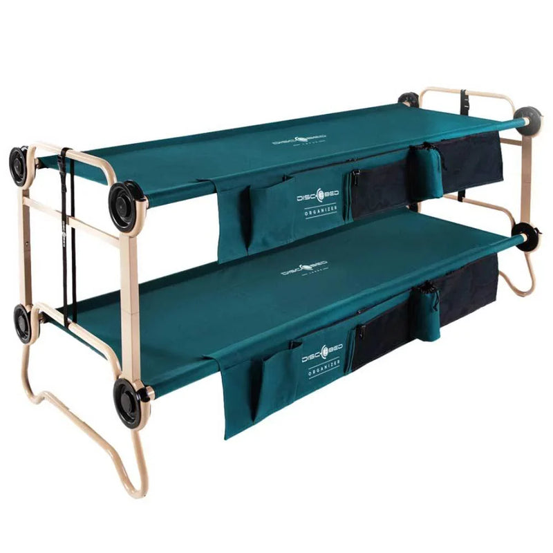 Large Cam-O-Bunk Benchable Double Cot with Storage Organizers, Green N4108