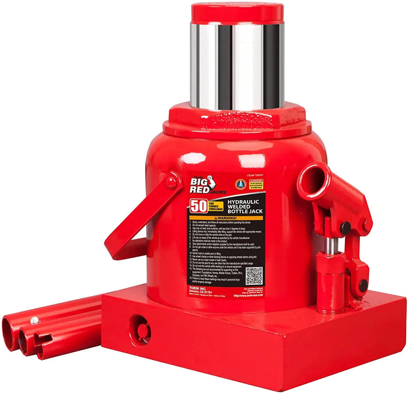BIG RED 50 Ton Low Profile Hydraulic Bottle Jack – Welded Construction for Automotive & Heavy Lifting K4656