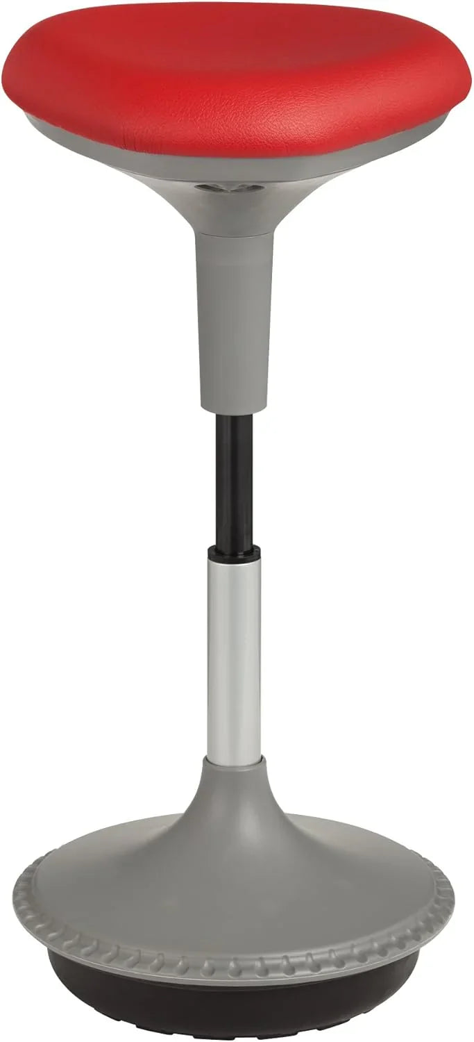 Adjustable-height office desk and active learning stools for classrooms, foam-filled backless rocking stools with rocking function, in gray color O1058