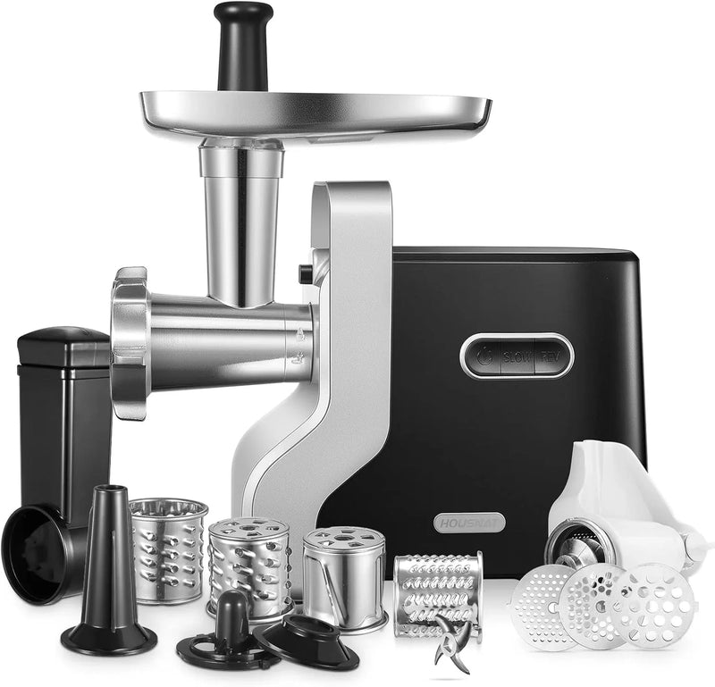 Meat Grinder Heavy Duty, 3000W Max Ultra Powerful, 5 in 1 HOUSNAT Multifunction Electric Meat Grinder, Sausage Stuffer, Slicer/Shredder/Grater, Kubbe & Tomato Juicing Kits, Home Kitchen Use J4025