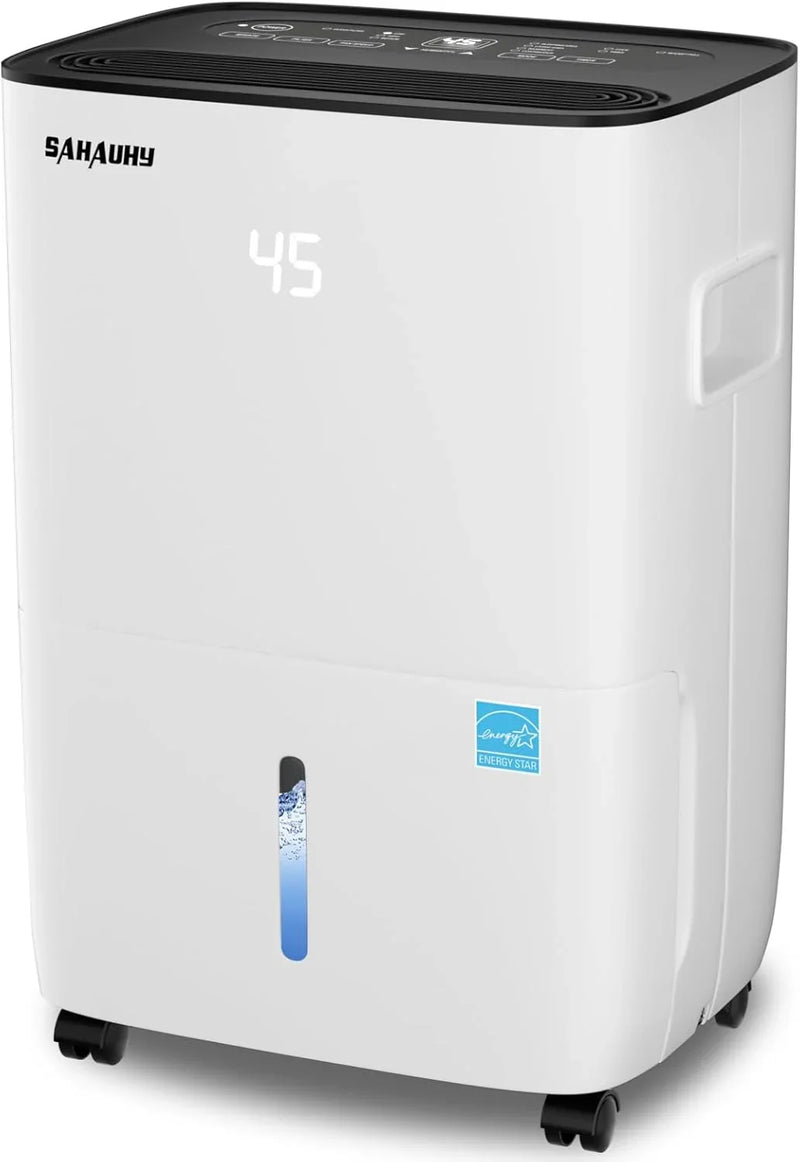 80-gallon Energy Star dehumidifier for basement, family bedrooms, large rooms (with a maximum area of up to 5200 square feet), equipped with drainage pipes and water tank P2769