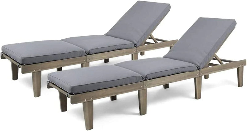 Outdoor rosewood recliner (set of two), gray surface / dark gray seat cushion K9013