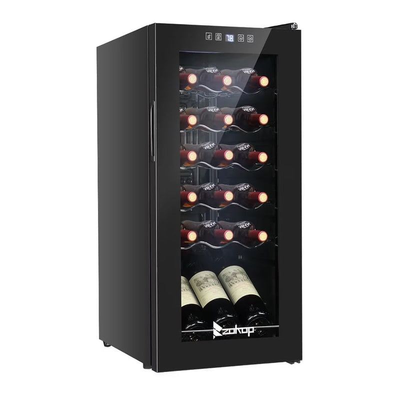 Zimtown 1.8Cu.Ft 18Bottle Compressor Wine Cooler Refrigerator Freestanding Compact Mini Wine Fridge Y6252