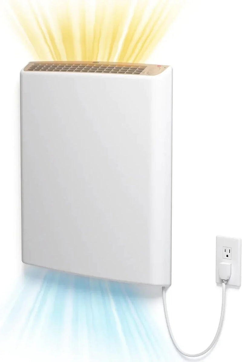 Envi Plug-in Electric Panel Wall Heaters for Indoor Use, Energy Efficient 24/7 Heating w/Safety Sensor Protection W2344