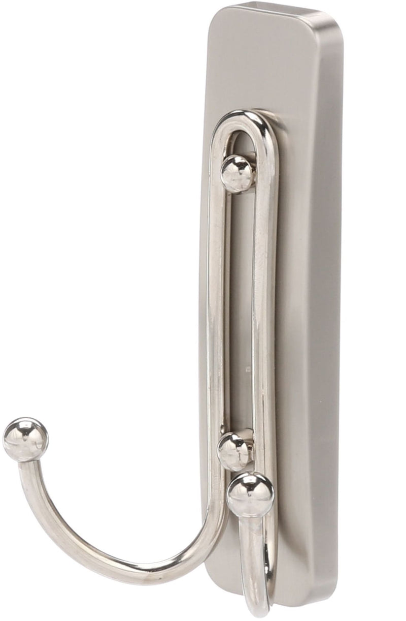 Command Large Bathroom Double Hook, Satin Nickel K0035
