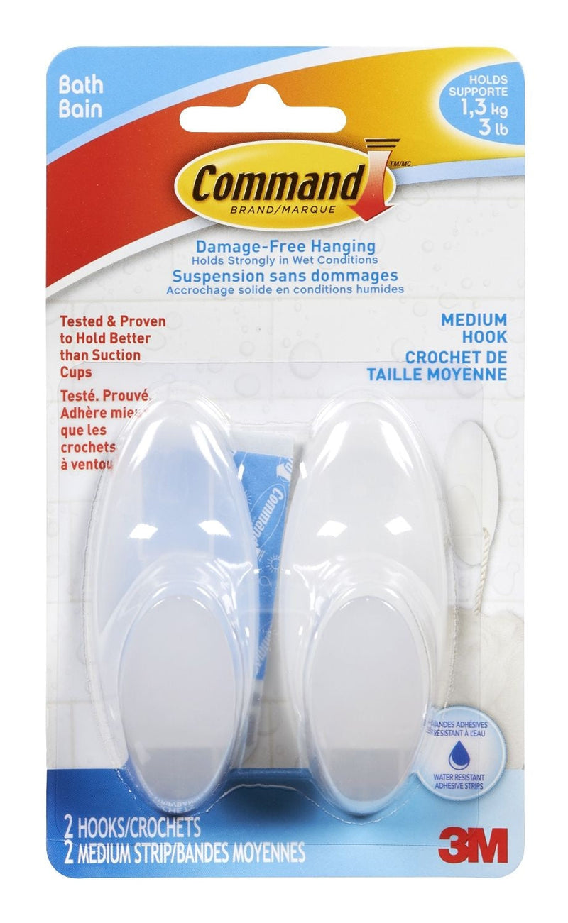 Command Medium Bathroom Hook, 2-pk G3993