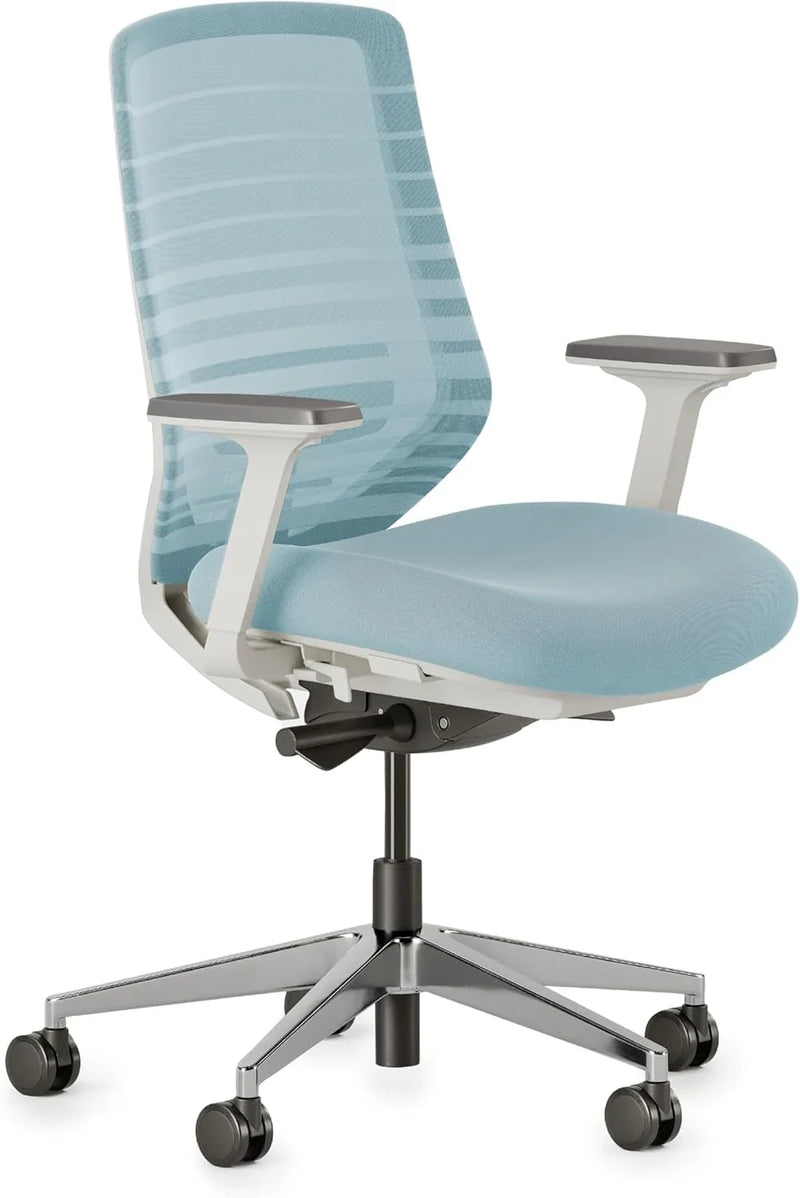 Ergonomic office chair - A versatile office chair with adjustable lumbar support, breathable mesh backrest, and stable wheels - Experience the best comfort and support - Sapphire color R0161