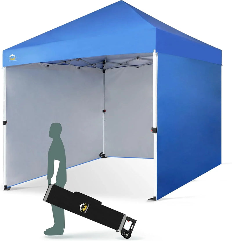 10X10 Comercial Instant Canopy Pop Up Tent with Center Lock (10x10 with 4 Sidewalls, Grey) U0623