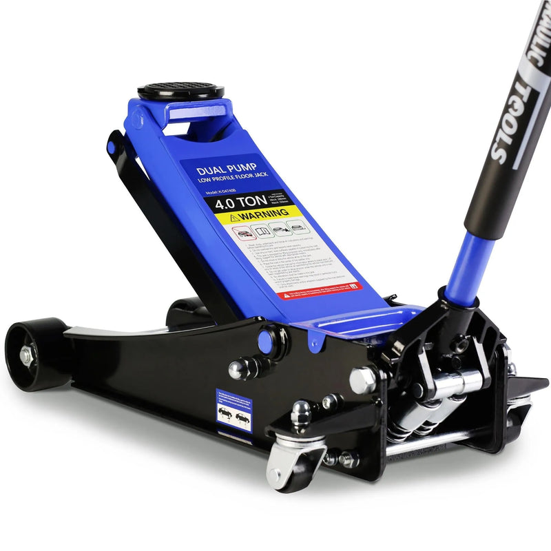 4-Ton Floor Jack, Low Profile Car Jack, Heavy-Duty Trolley Jack Car Lift with Dual Pump Pistons, Lifting Range 4"-21", 8000LBS Z7058