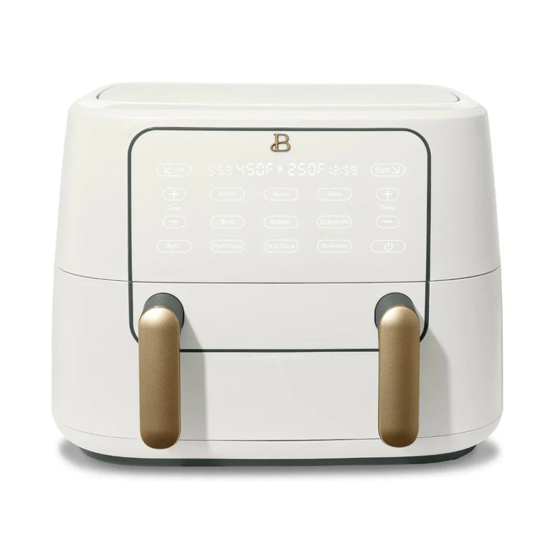 Beautiful 9QT TriZone Air Fryer, White Icing by Drew Barrymore S7558