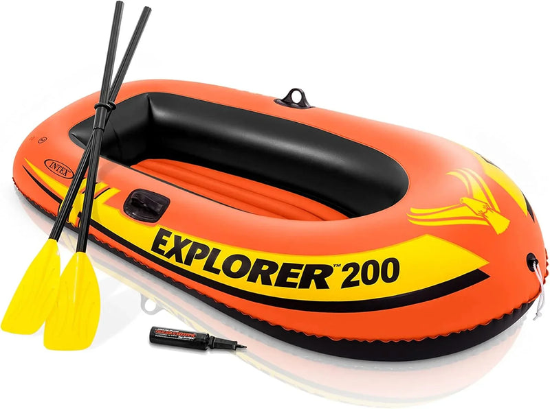 Explorer Inflatable Boat Series: Dual Air Chambers – Welded Oar Locks – Grab Handles – Bow Rope – Sporty Design S7222