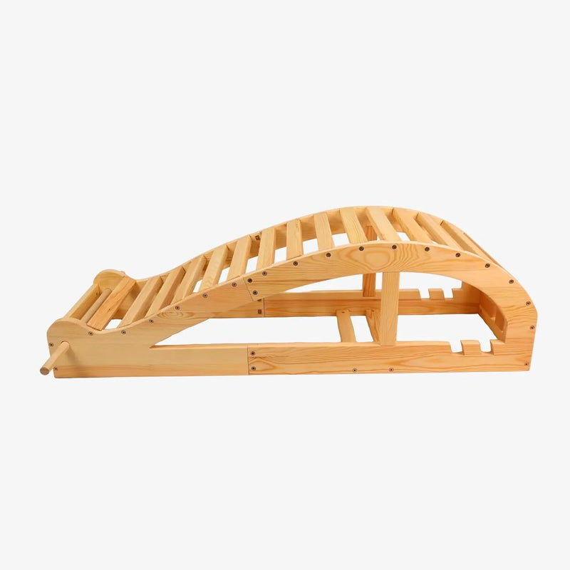 Yoga Inverted Pole Pose Seated Cushion - Wooden backward bend seat cushion, designed for deep stretching and enhancing flexibility; Large-sized backward bend cushion, providing better support effect A3385